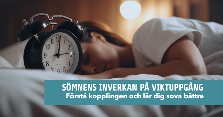 Person som sover med klocka, symboliserar sömnens inverkan på viktuppgång